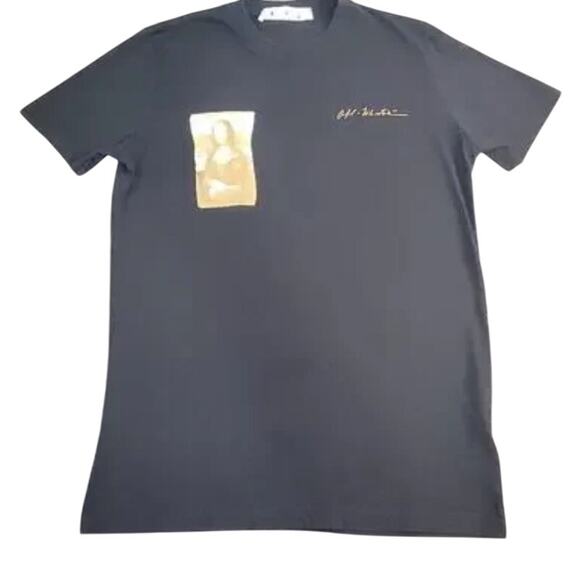 Off-White Size M Black Mona Lisa Logo T-Shirt Virgil Abloh - Picture 1 of 8